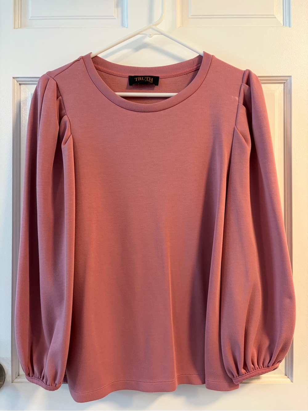 TRUTH Dusty Rose Puff-Sleeve Long Sleeve Top